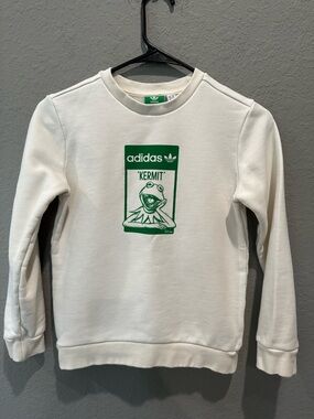 Adidas X Disney Kermit The Frog Kids Sweatshirt Sz US S/UK 9-10 Yrs EUC